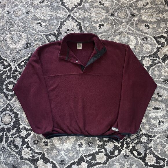 Russell Athletic Other - Vintage 90s Russel Athletic Fleece Pullover Fleece Polo Maroon Size Mens XL